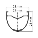 DT Swiss 28", Alu, CL, sw,100/12mm TA Dynamo-Na VR DT Swiss G1800Spline 25 DB DYN 28"