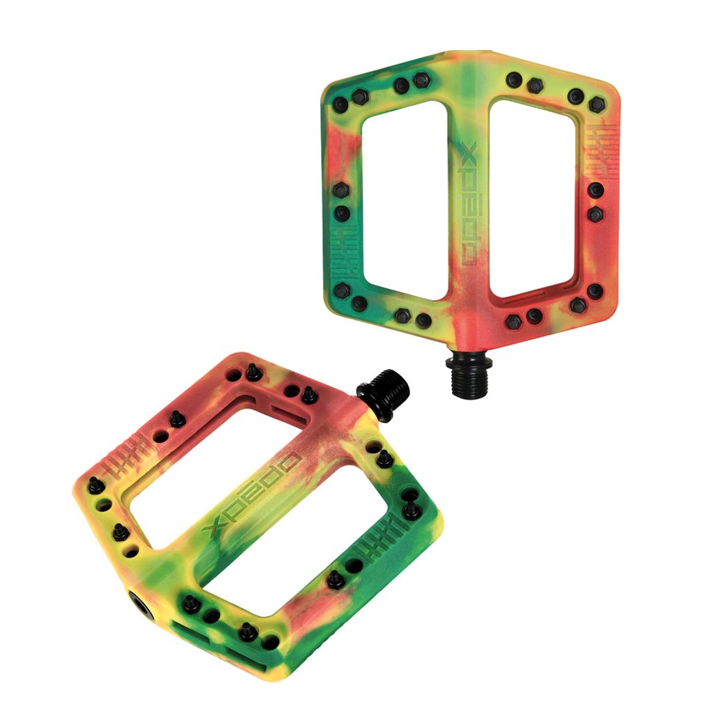 Xpedo tri-color Rasta, 109x109x16mm, Plattform Pedal Xpedo FELIX special edition