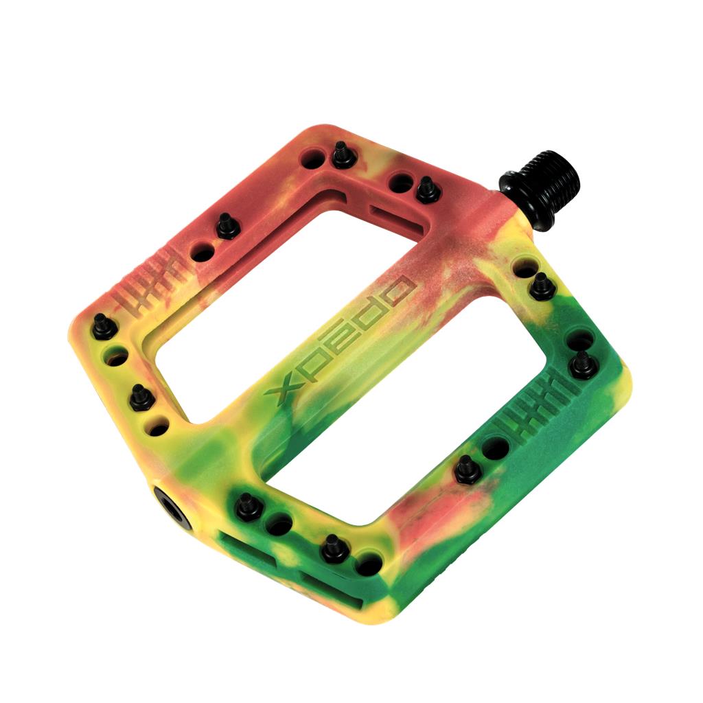 Xpedo tri-color Rasta, 109x109x16mm, Plattform Pedal Xpedo FELIX special edition