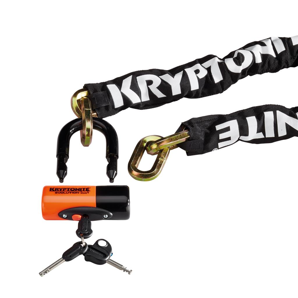 Kryptonite L:170cm ,Ø12,sw/rot,14mm DiscL,3 Schl. Kettenschloss Kryptonite New York 1217