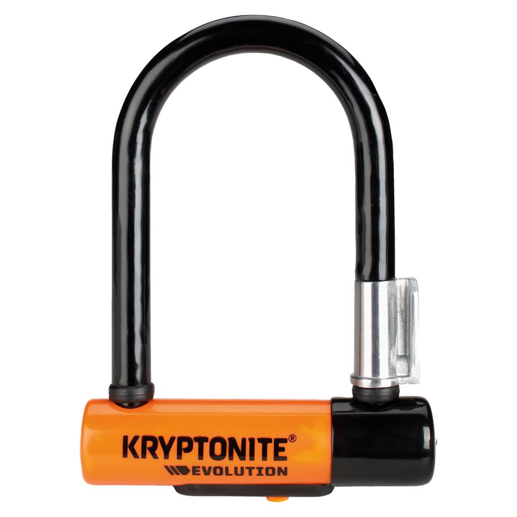 Kryptonite 8,3x14cm, sw/orange,3 Schlüssel Bügelschloss Kryptonite Evolution Mini-5