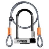 Kryptonite 8,2x17,8cm,sw/si,2 Schl.,m.4' Flexkabel Bügelschloss Kryptonite KryptoLok Mini-7