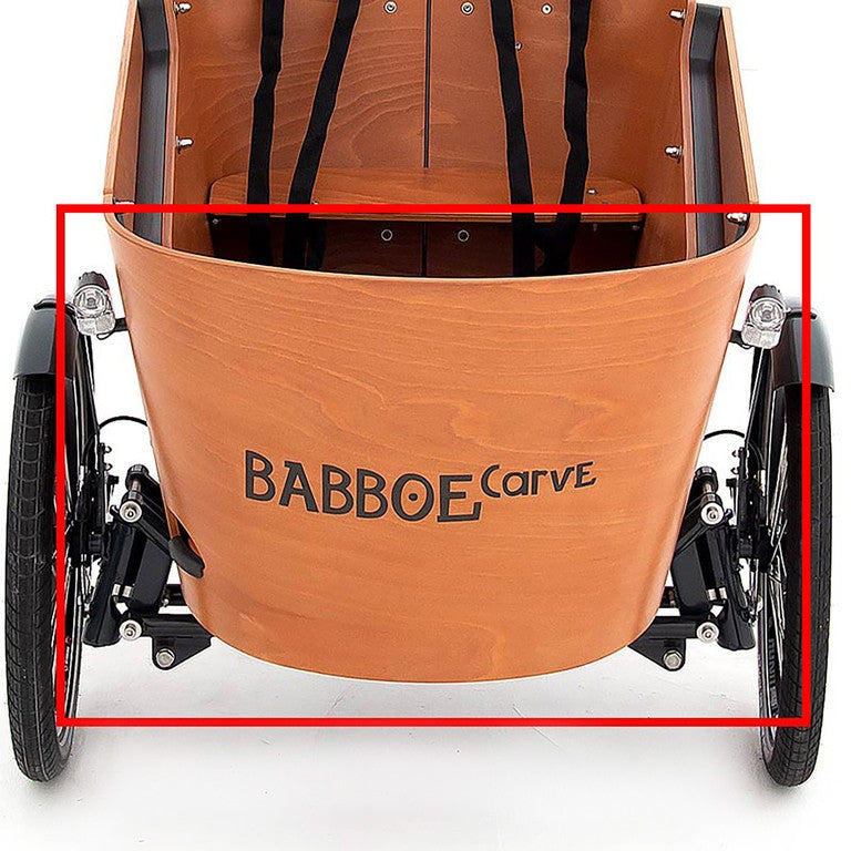 Babboe Carve, Holz, Beleuchtung auf der Seite Paneel Vorderseite Babboe