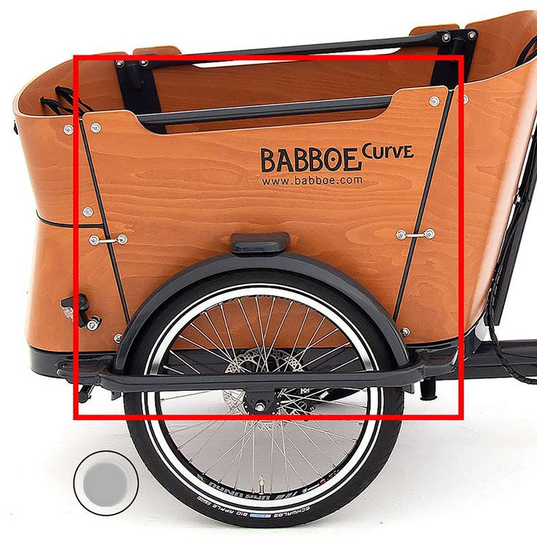 Babboe Curve, grau, links Seitenpaneel Babboe
