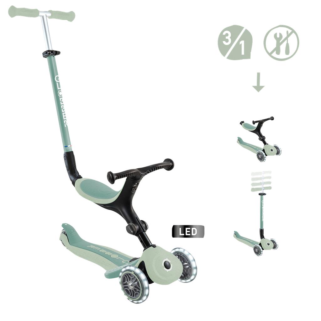 Globber pistazie, 120/80mm, mit Leuchtrollen Scooter Globber Go-Up Active Lights Eco