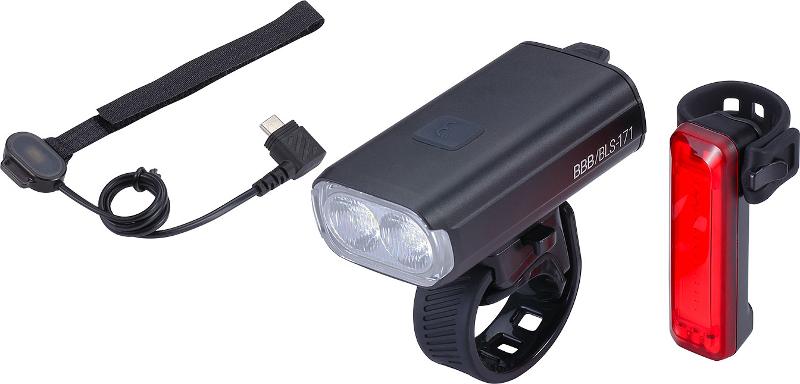 BBB Akku Lichtset StrikeDuo Combo 1200 BLS-174 inkl. Signal II Rücklicht, schwarz
