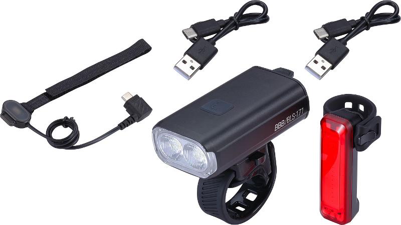 BBB Akku Lichtset StrikeDuo Combo 1200 BLS-174 inkl. Signal II Rücklicht, schwarz