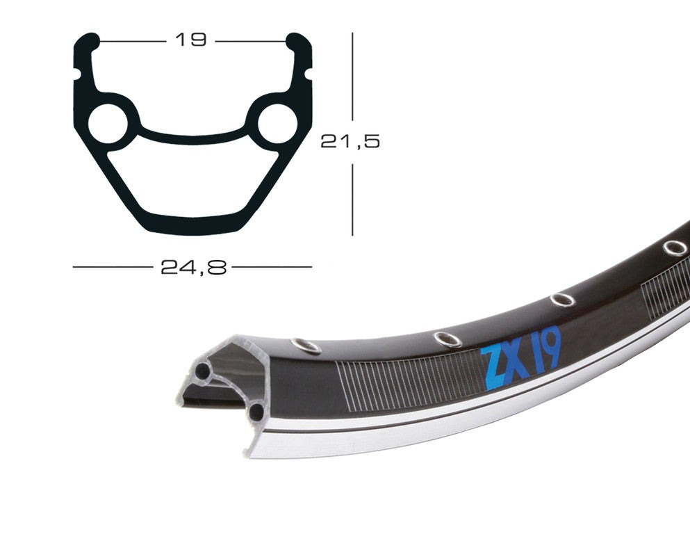 Exal Felge Exal ZX 19 26", schwarz, 32 Loch, 559-19, VL 6,5 mm