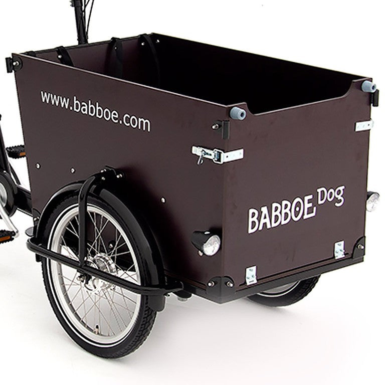 Babboe Dog, dunkelbraun, inkl. Einzelteile Box Holzpaneele Babboe