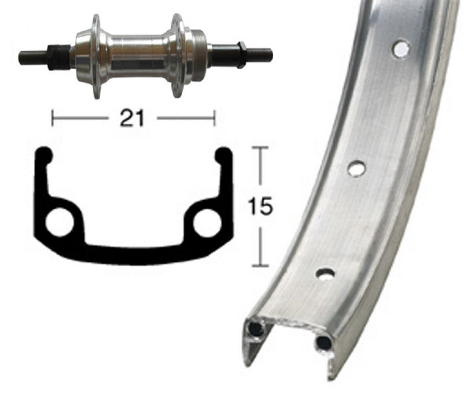 Winora H-Rad 26x1.9Alu-Schr.ZKR 6/7f.Starr 36L Alu-Kastenfelge silber.Zink-Spei.