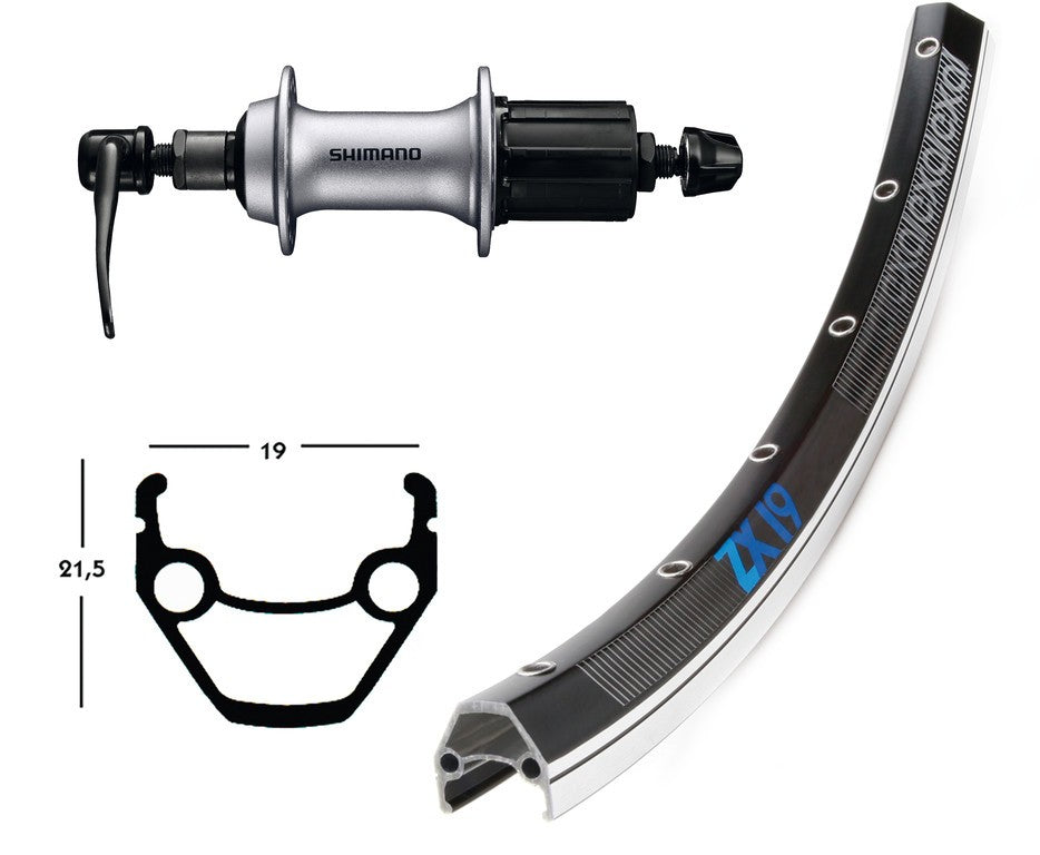 Winora H-Rad 26x1.75 Acera T3000 Kass.8-f.SSP Exal ZX 19 36L. schw./silb.Niro-Spei.