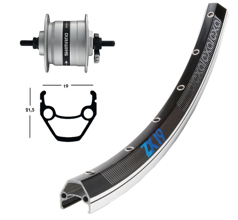Winora V-Rad 26x1.75Nabend.DHC3003 si.Starr36L Exal ZX 19 schw./silb.Niro-Spei.