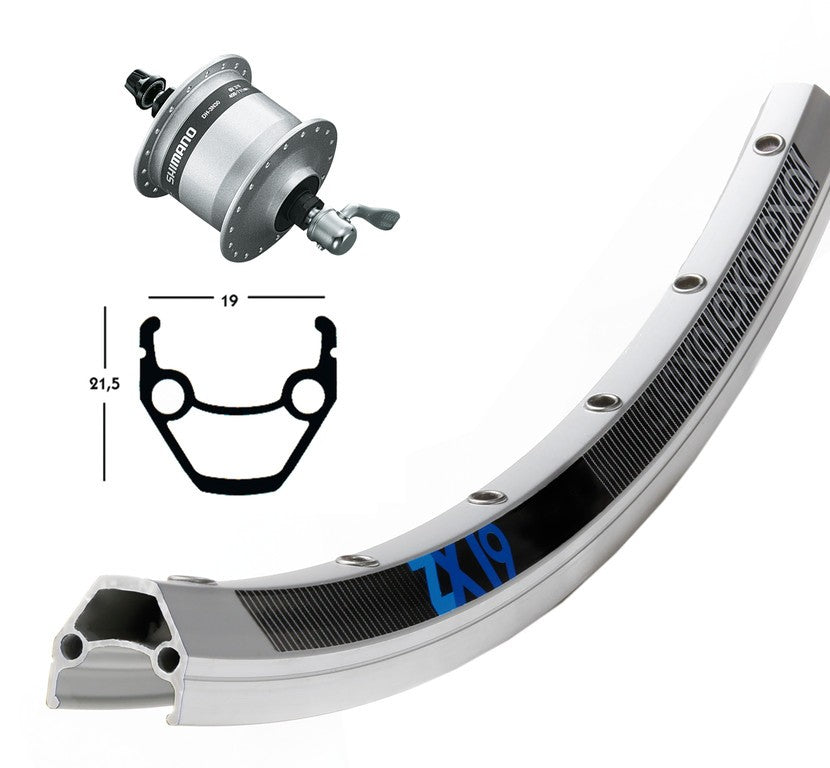 Winora V-Rad 28x1.75Nabend.DHC3003 silb.SSP 36L Exal ZX 19 silber.Niro-Spei.