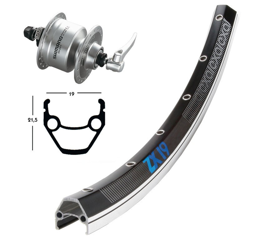 Winora V-Rad 28x1.75Nabend.DH3N72 silb.SSP 36L Exal ZX 19 schw/silb.Niro-Spei.