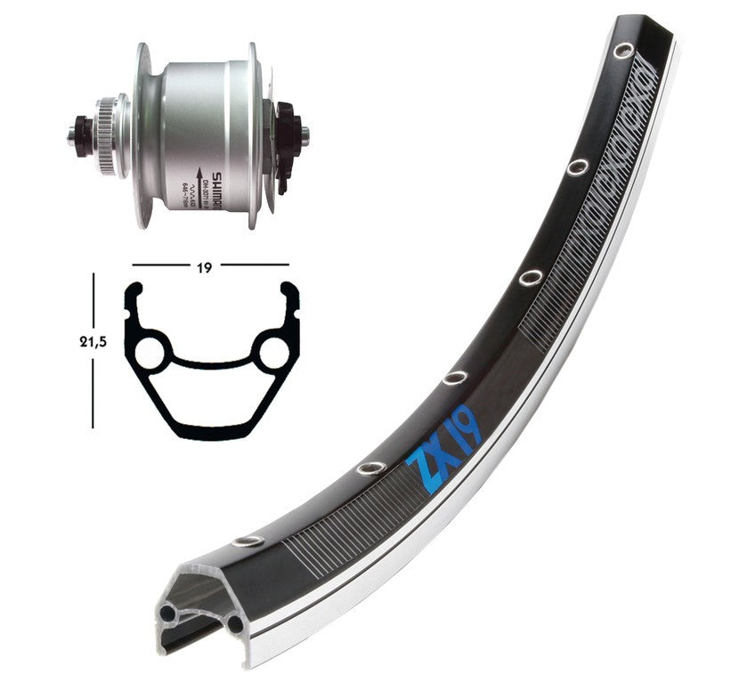Winora V-Rad 28x1.75DH3D72 Cent.silb.SSP.36L Exal ZX 19 schw/silb.Niro-Spei.