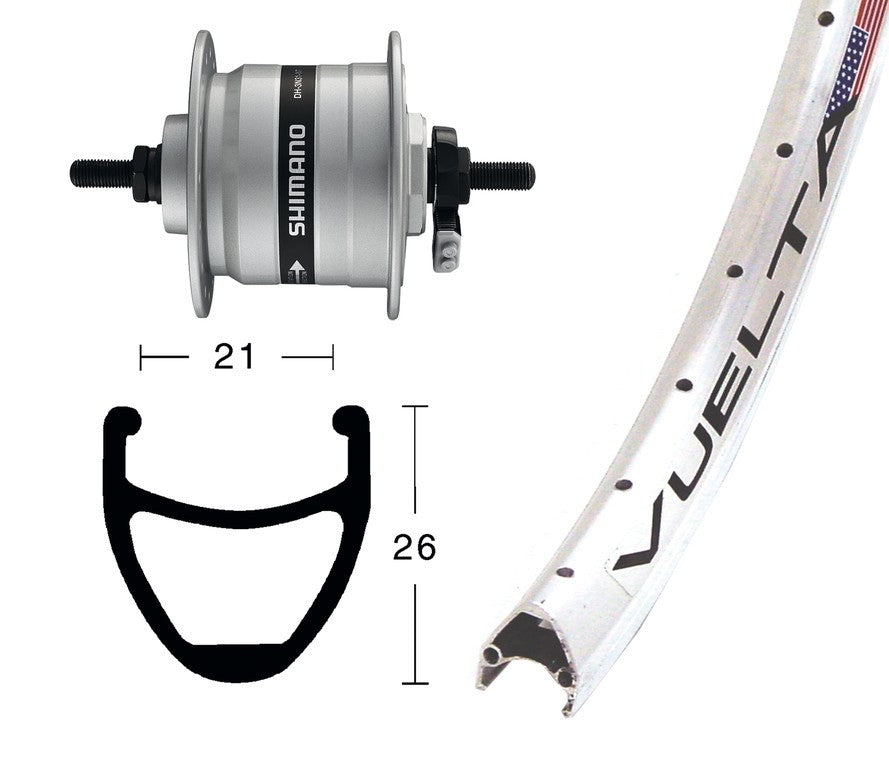 Winora V-Rad 28X1.75,Nabendyn.DHC3003 ,NT 36L. Rodi Airline 1 silber.Niro-Spei.
