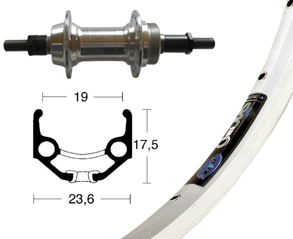 Winora H-Rad 28x1.75Schr.ZKR 6/7f.silb. 36L Ryde Zac 19 silber Niro-Speiche