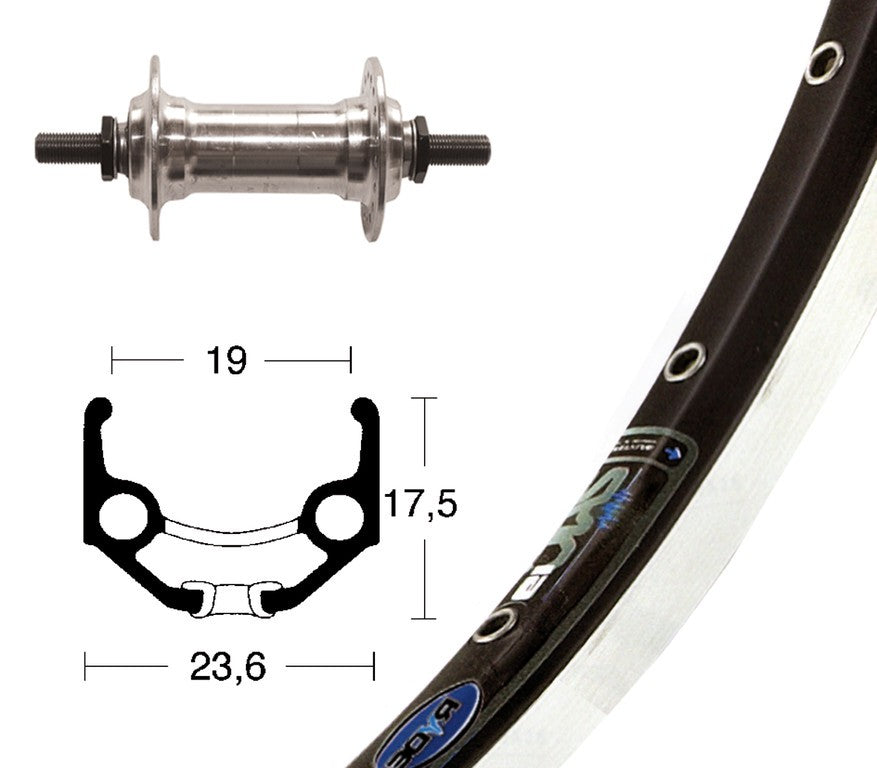 Winora V-Rad 28x1.75Alunabe silber Starr 36L Ryde Zac 19 schw/silb. Niro-Speiche