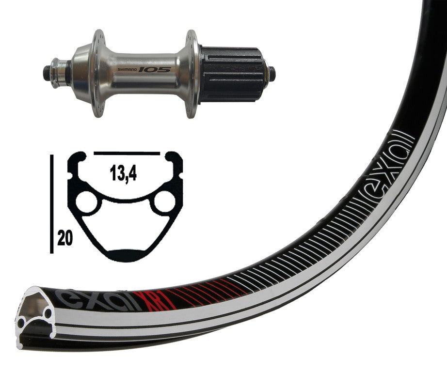 Winora H-Rad 13-622 105 10/11 fach silb.SSP 32L Exal XR-1 sz./silb.o.Ösen.Niro.Spei.DD