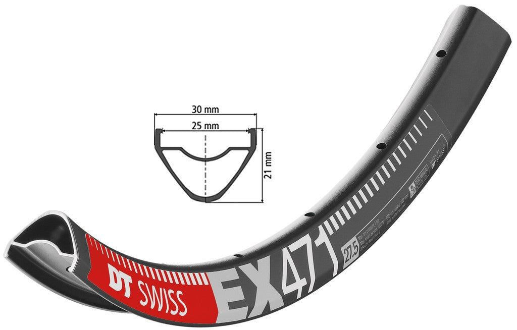 DT Swiss Felge EX 471 27.5", schwarz,32 Loch, 584-25, VL 6,5mm