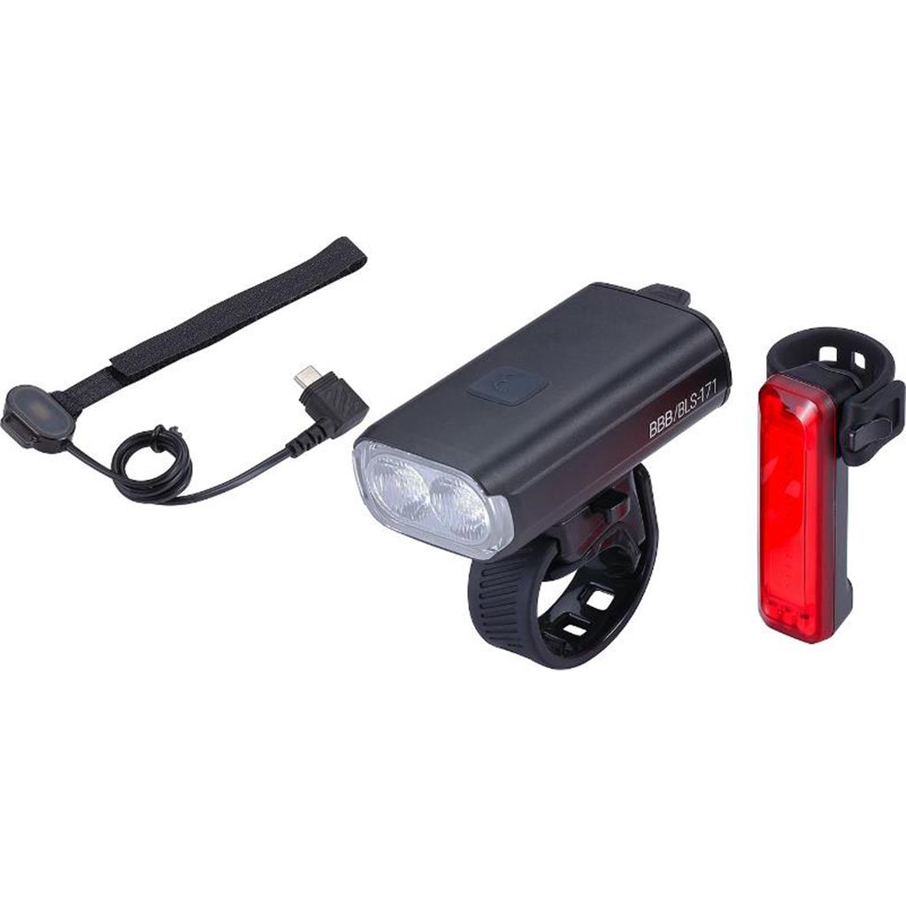 Beleuchtung BBB Akku Lichtset StrikeDuo Combo 1200 BLS-174 inkl Signal II Rücklicht schwarz