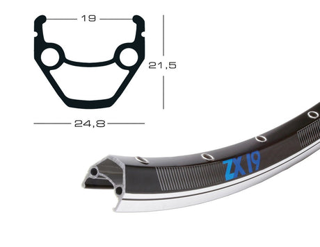 Felgen Exal Felge Exal ZX 19 26" schwarz 32 Loch 559-19 VL 65 mm