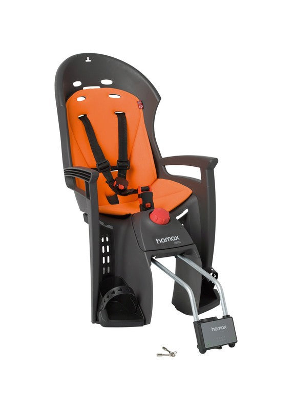 Kindersitze Hamax Kindersitz Hamax Siesta grau-orange grau-or Befest Rahmenrohr abschließb