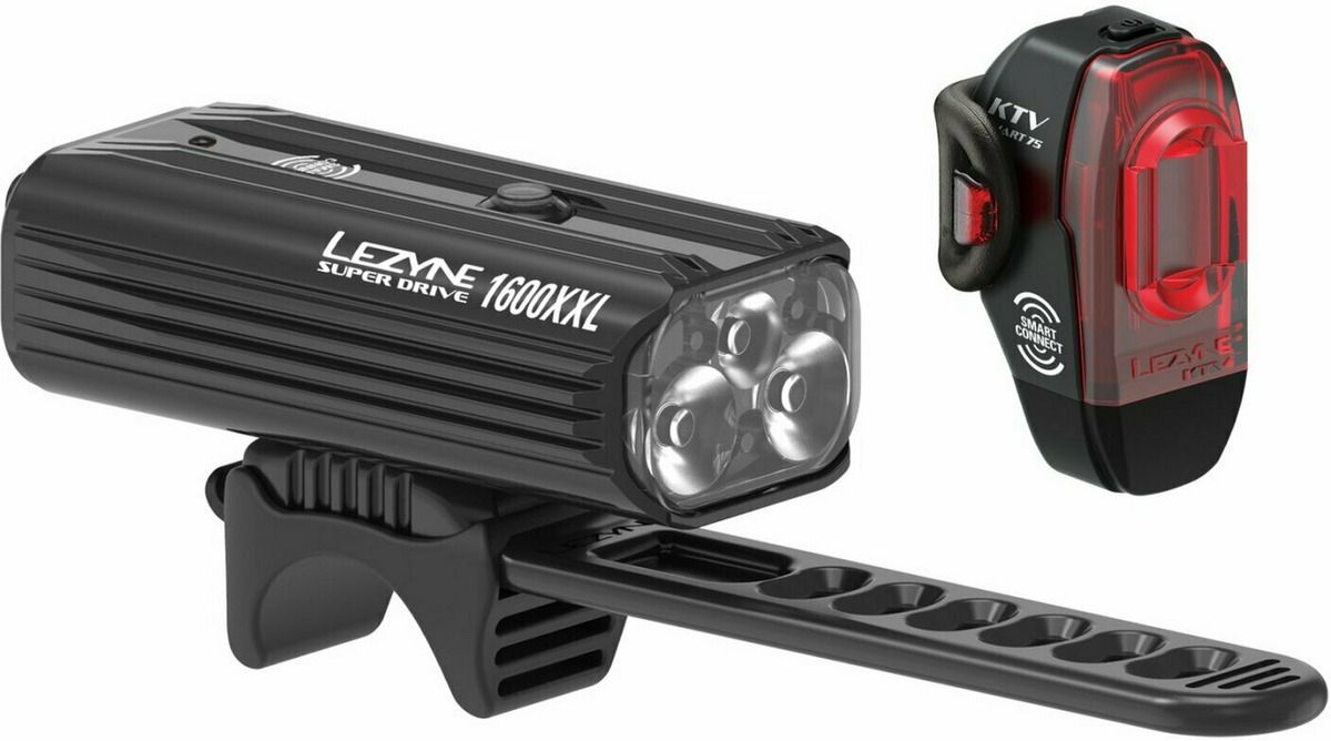 Lezyne Beleuchtungsset Super Drive 1600XXL + KTV Pro Smart Drive Rücklicht