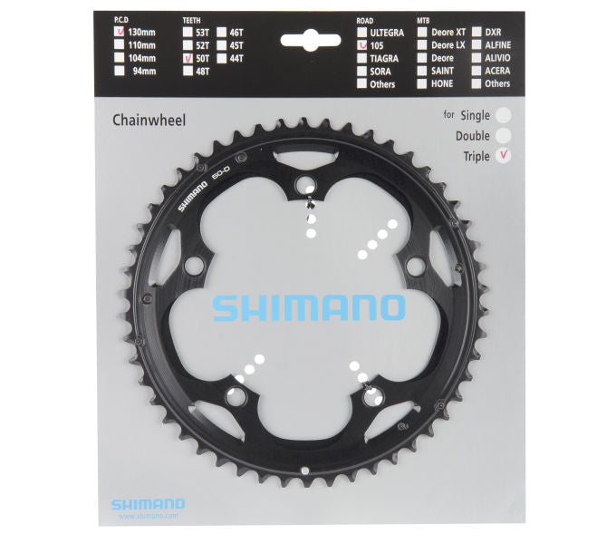 Kettenblatt SHIMANO Kettenblatt 105 FC-5703 50 Zähne Schwarz