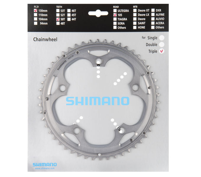 Kettenblatt SHIMANO Kettenblatt 105 FC-5703 50 Zähne Silber