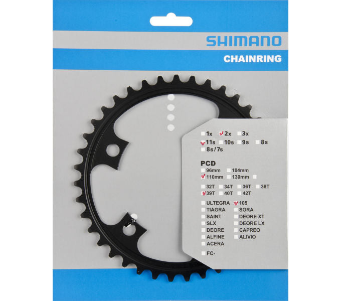 Kettenblatt SHIMANO Kettenblatt 105 FC-5800 39 Zähne Schwarz