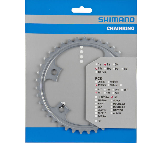 Kettenblatt SHIMANO Kettenblatt 105 FC-5800 39 Zähne Silber