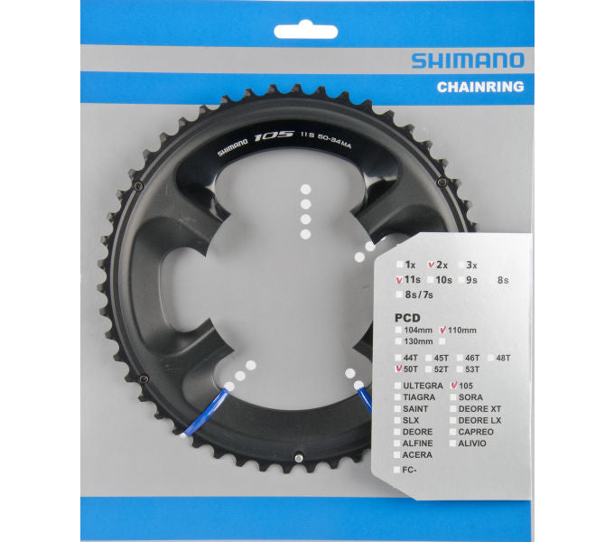 Kettenblatt SHIMANO Kettenblatt 105 FC-5800 50 Zähne Schwarz