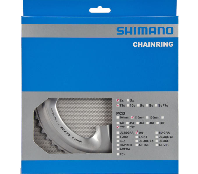 Kettenblatt SHIMANO Kettenblatt 105 FC-5800 52 Zähne Silber