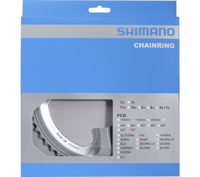 Kettenblatt SHIMANO Kettenblatt 105 FC-5800 53 Zähne Silber