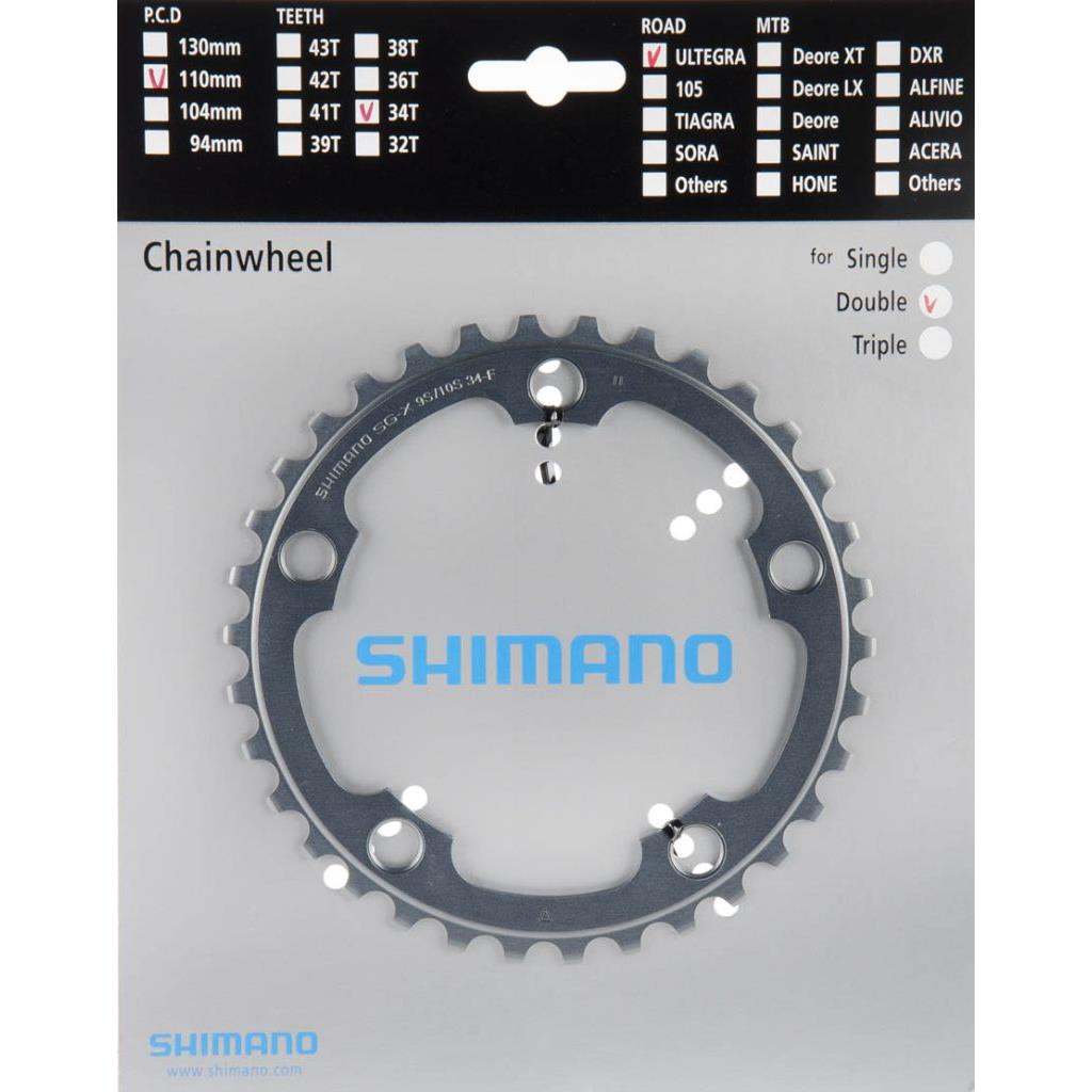 Kettenblätter Shimano Kettenblatt 34ZUlt6750 Silber