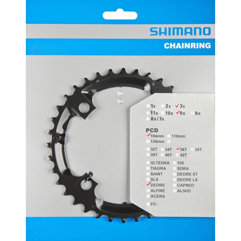 Kettenblätter Shimano Kettenblatt 36Z M590-591 Schw