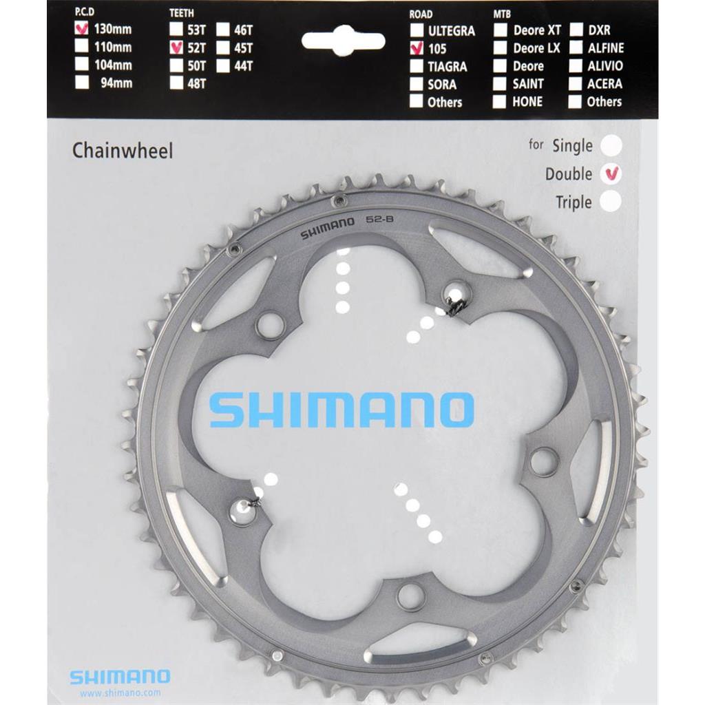 Kettenblätter Shimano Kettenblatt 52Z5700 2f Silb