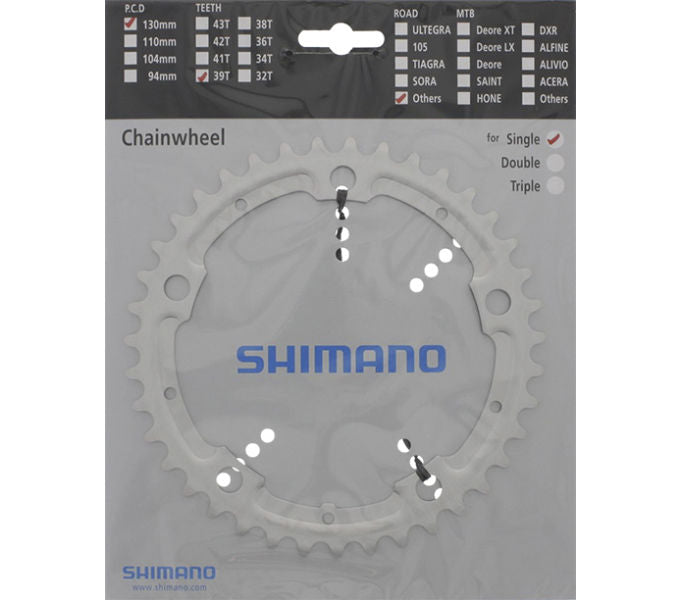 Kettenblatt SHIMANO Kettenblatt ALFINE FC-S500 39 Zähne für KSR Außen Silber