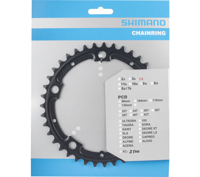 Kettenblatt SHIMANO Kettenblatt ALFINE FC-S500 39 Zähne für KSR Innen - Außen Schwarz