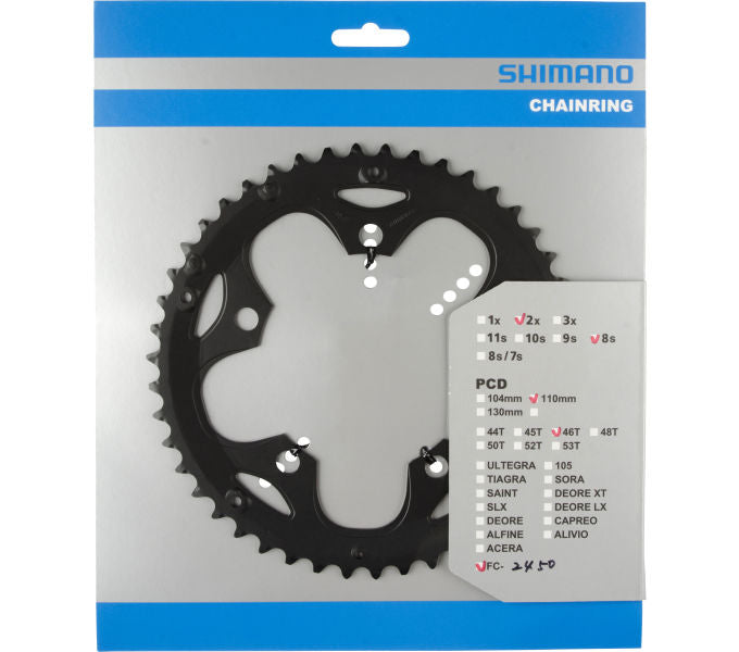 Kettenblatt SHIMANO Kettenblatt CLARIS FC-2450 46 Zähne für KSR Schwarz