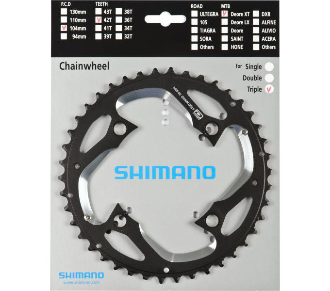 Kettenblatt SHIMANO Kettenblatt DEORE XT FC-M770-10 FC-M780 42 Zähne