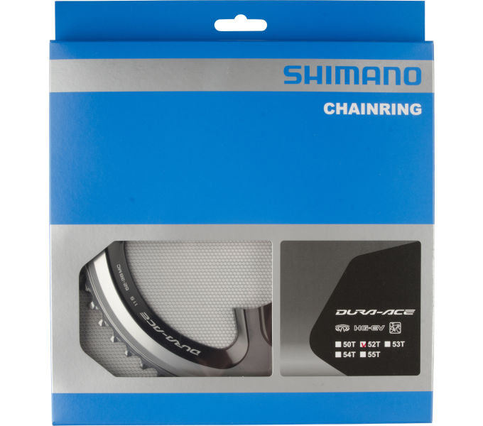 Kettenblatt SHIMANO Kettenblatt DURA-ACE FC-9000 52 Zähne Silber-Schwarz