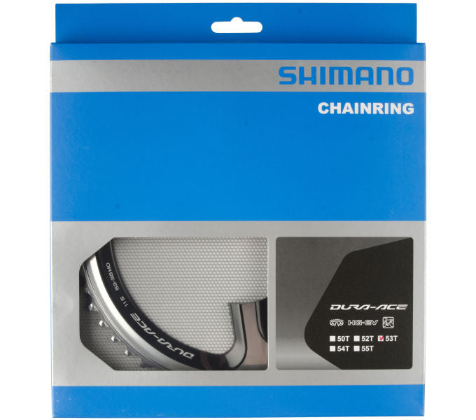 Kettenblatt SHIMANO Kettenblatt DURA-ACE FC-9000 53 Zähne Silber-Schwarz