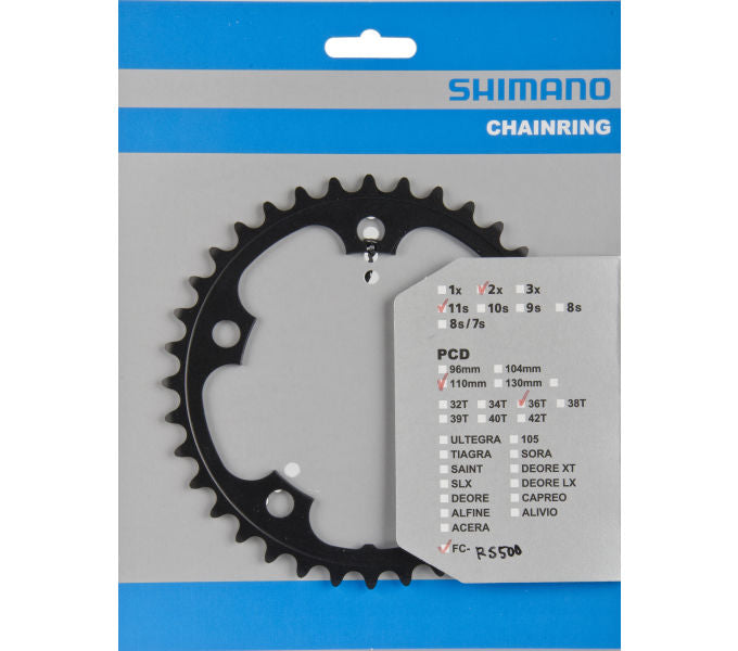 Kettenblatt SHIMANO Kettenblatt FC-RS500 36 Zähne Schwarz