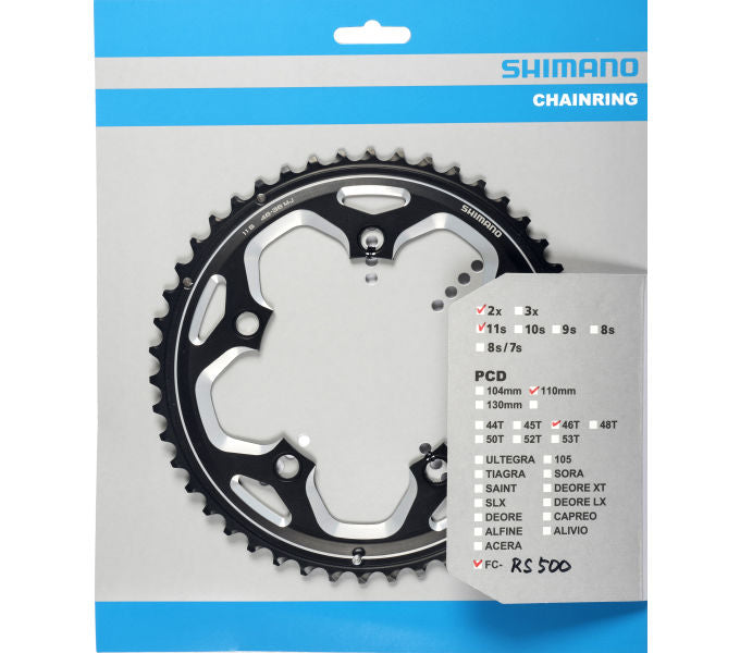 Kettenblatt SHIMANO Kettenblatt FC-RS500 46 Zähne Schwarz