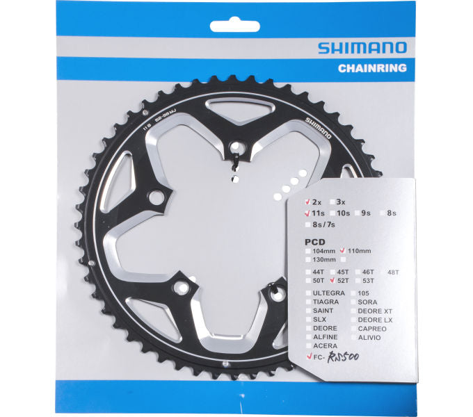 Kettenblatt SHIMANO Kettenblatt FC-RS500 52 Zähne Schwarz