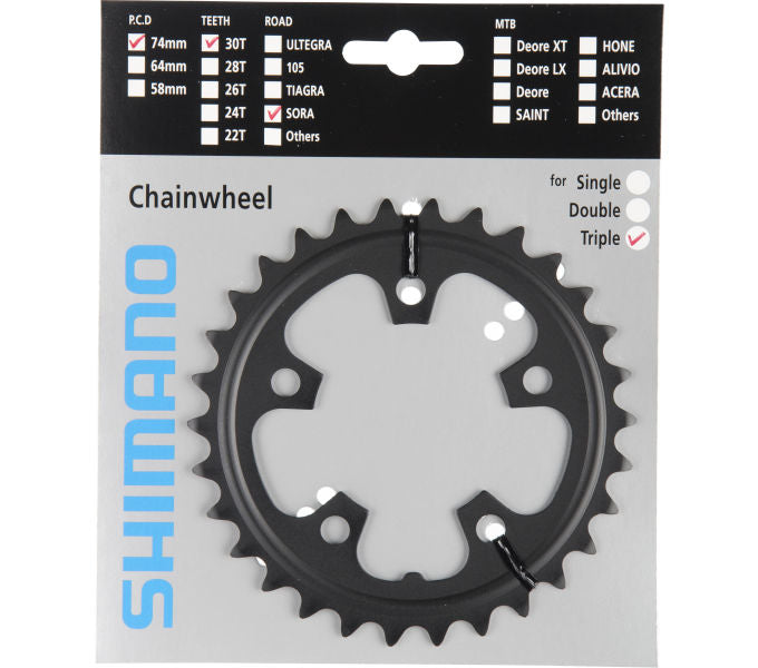 Kettenblatt SHIMANO Kettenblatt SORA FC-3503 30 Zähne für KSR Schwarz