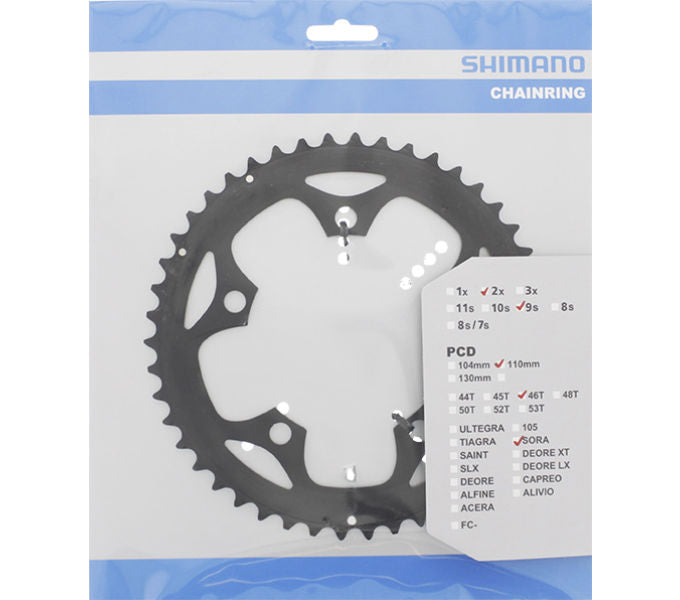 Kettenblatt SHIMANO Kettenblatt SORA FC-3550 46 Zähne Schwarz