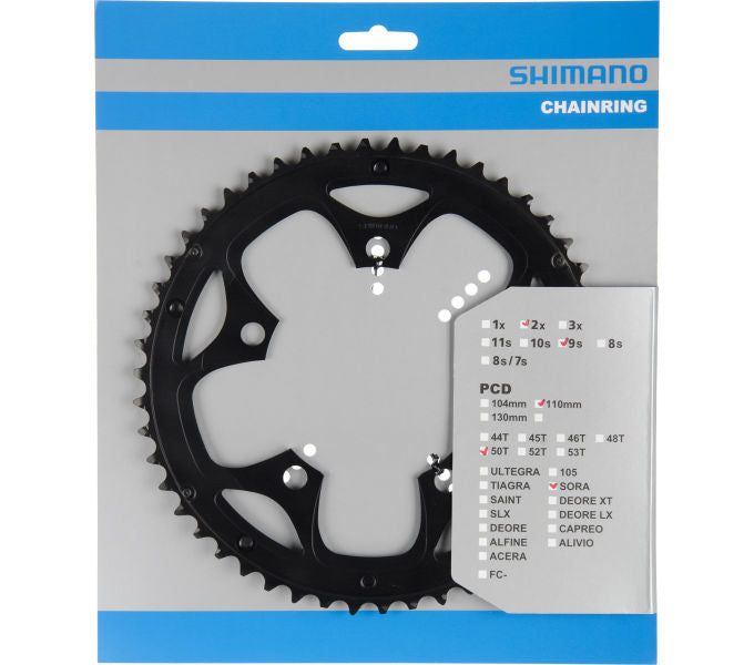 Kettenblatt SHIMANO Kettenblatt SORA FC-3550 50 Zähne für KSR Schwarz